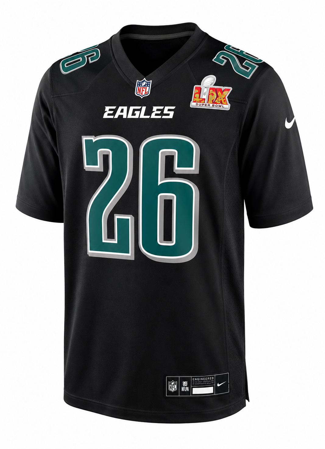 Camiseta NFL Philadelphia Eagles Saquon Barkley #26 Negra