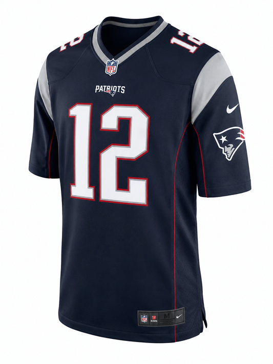 Camiseta NFL New England Patriots Tom Brady #12 Azul