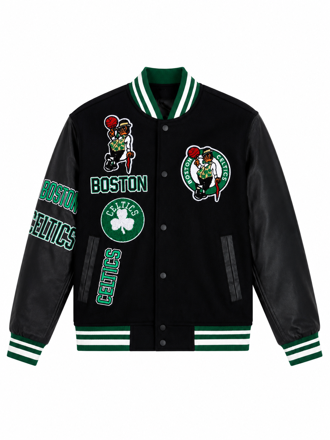 Chaqueta NBA Boston Celtics Varsity Negra y Verde