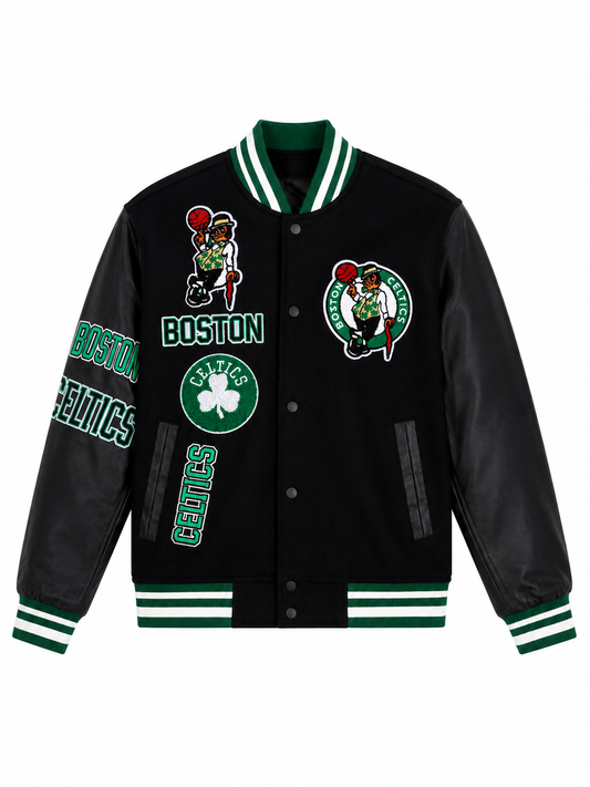 Chaqueta NBA Boston Celtics Varsity Negra y Verde