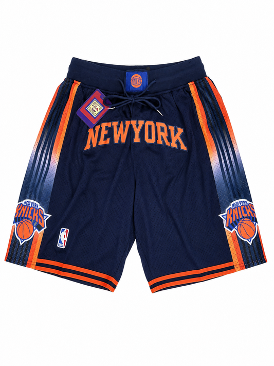 Short NBA New York Knicks Hardwood Classics Azul Marino y Naranja